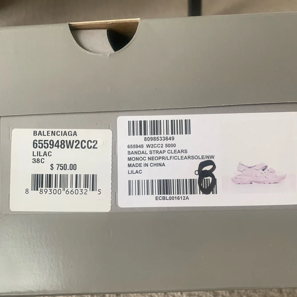 Balenciaga Track Touch Strap Sandals Lilac Lavender 38 - Picture 11 of 14